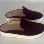 BP . Monika Sz 7.5 Mules Wine Velvet Platform Slip On Shoes Photo 11