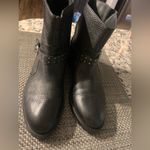 Karen Millen Women's biker moto Black Leather Ankle boot classic spring leather Photo 4