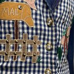 Prairie Cottagecore Denim Dress L Womens Blue Embroidered Garden Vest Donna USA Size L Photo 4