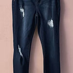 Charlotte Russe Refuge Dark Wash Distressed Raw Hem High Rise Skinny Jeans Sz 0 Photo 0