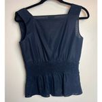 Akris Punto  Dark Navy Sleeveless Cotton Peplum Top Sz. 6 Photo 3