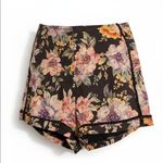 Guess Floral Mini Shorts Black Pink Purple Orange Flowers Lace Trim Boho Photo 1