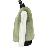 Molly Bracken Sage Green Faux Fur Vest, Size Medium, Soft Fuzzy Winter Vest Photo 3