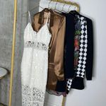 EXPRESS Rare Ivory Crocheted Lace Midi Dress Photo 1