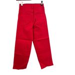 Universal Standard NWT Bae Boyfriend Crop Denim Bright Red Size 00 Photo 3