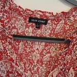 Dear John Size Large Tiered Dress Ruffle Shimmer Paisley Sleeveless Red Photo 1