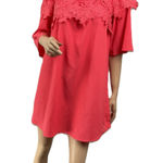 Umgee SIZE S-M DUSTY CORAL Lace Sleeves Off Shoulder DRESS/Tunic NWT Photo 0