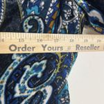 Chico's  Blazer Womens S Blue Velvet Paisley Print Button Front Jacket Boho Dressy Photo 5