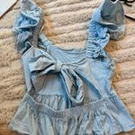 Francesca's  LIGHT BLUE BABYDOLL TOP Photo 1