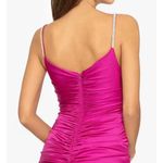 XScape  Rhinestone Strap Ruched Seam Sleeveless Gown Pink Formal Stretch US 2 NWT Photo 3