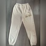 AC/DC Cream High Waisted Joggers Sweatpants size Medium Photo 0