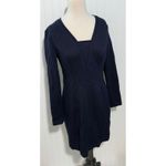 Shoshanna  Long Sleeve‎ V Neck Dress Navy Blue Quilted Career Size 12 Photo 5