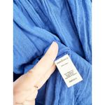 Sundance  Beauty Breeze Blue Short Sleeve V-Neck Babydoll Peasant Top Size Medium Photo 4