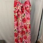 Ophelia Roe  Red & pink floral maxi dress NWT size large Photo 0
