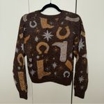 ZARA  Metallic Western Sweater Photo 2