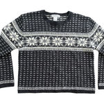 Christina Nordic Fair Isle Christmas Wool Knit Gray Sweater Size M Holiday Size M Photo 0