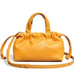 Madewell New  Mini Drawstring Crossbody Bag Orange Soft Leather Cinch MSRP $118 Photo 0