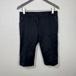 John Richmond Bermuda Shorts with Side Stich Details Size 42 Black Low Rise White Photo 6