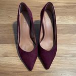 ZARA  Burgundy Suede Heels - Size 37 (6.5) Photo 2