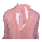 Band of Gypsies Blouse Women XS Blush Pink V Neck Swiss Dot Bell Sleeves Boho Photo 5