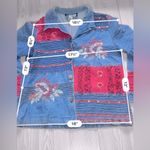 INDIGO MOON Women’s Floral Embroidered Button Up Jean Jacket Pink Photo 6