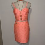 Gianni Bini  2-Piece Floral Neon Pink Pencil Skirt & Adjustable Top SET Size 0 Photo 9