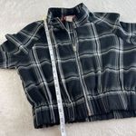 Rainbow Sandals Vintage Rainbow Plaid Crop Top Academia Y2K 90s Womens Sz M Black White Full Zip Photo 7