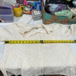 EXPRESS Vintage Cream Lace Floral Oversized Button Up Shirt Boho Womens XS Photo 4