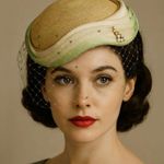 Vintage 1950s Ombre Silk & Straw Pillbox Hat Rhinestone Clip With Mesh Veil 22.5 Green Photo 0