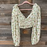 NWT For Love & Lemons Tanya Floral Long Sleeve Crop Top Size Small Photo 10