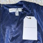 Dress the Population  Krista Plunging V-Neck Side‎ Slit Gown Dress Navy Blue M Photo 7