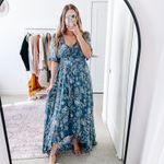 BY TIMO Blue Paisley Midi Wrap Dress Size M Photo 1