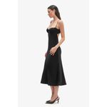 Bardot  Sabina Midi Dress in Black 12 Womens Satin Cocktail Party Photo 9