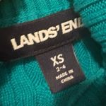 Lands' End  Women's Blue Green Cotton Turtleneck Sweater Size XS Photo 2