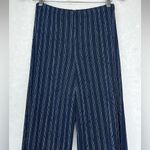 Chico's Travelers Wide Leg Pants Womens Slinky Knit Navy White Striped Sz O Short Photo 5