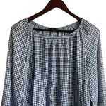 Fred David Women Top XL Blue Gingham 3/4 Sleeve Flowy Casual Preppy Coastal Photo 6