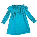 Lilly Pulitzer  Dee Dee Off-Shoulder Dress Teal Malachite Size XXS Women's Photo 1