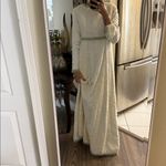 Handmade Winter wonderland ivory Long Sleeve Dress with Green beaded Accents Size undefined Photo 2