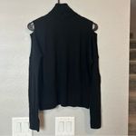 Vince 100% Merino Wool Split Shoulder Cut Out Turtleneck Sweater Black MEDIUM Photo 5