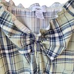 Rue+Green Plaid Ribbed Knit Sweetheart Neck Women Top 1X Romantic Y2K TRENDY Green Photo 1