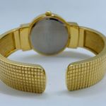 Ladies Quartz analog 30mm gold tone cuff bracelet watch white dial size 7” runs Photo 3
