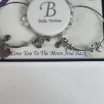 Bella Perlina Love You To The Moon And Back Charm Bracelets Set Of 3 Silver Tone Photo 7