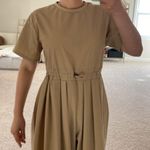 Wide leg jumpsuit. S Tan Photo 2