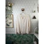 Free People  White Maddison Eyelet Blouse - Size - Large Photo 1