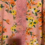 Isaac Mizrahi  Pink Floral Blouse with Crochet Accents Photo 7