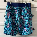 NWT Land’s End Women’s Deep Sea Navy Leaves 9” Quick Dry Swim Short w/ Panty Photo 1
