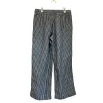 L.L.Bean  Premium Washable Linen Pull-On Pants Stripe Relaxed Wide Leg 4P Photo 1