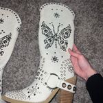 Current Mood  White Studded Heeled Boots Photo 2
