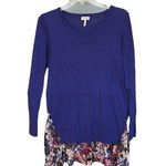 LOGO By Lori Goldstein XS Cardigan Sweater Cotton Cashmere Fairy Whimsical Blue Photo 0