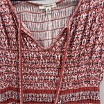 Sophie Max  Burnt orange and white smocked V-neck dress size medium Photo 2